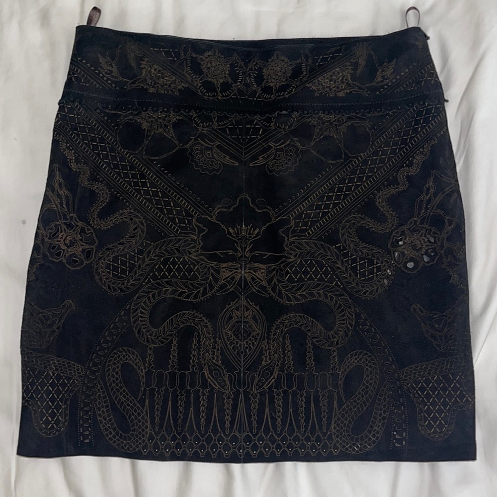 Roberto Cavalli suede skirt